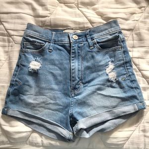 high waisted jean shorts